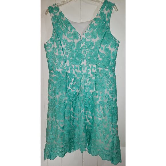 Donna Ricco size 12 mint organza green dress - Picture 2 of 4